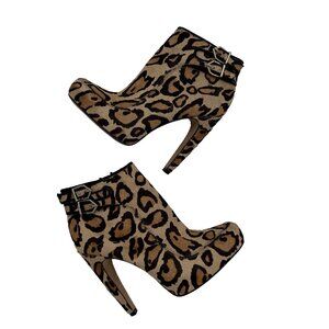 Sam Edelman Calf Hair Leather Leopard Print Kit Ankle Booties-Size‎ 4 M cheetah